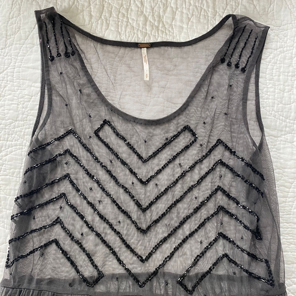 Free People Embellished Beaded Mini Slip Dress - Picture 7 of 10